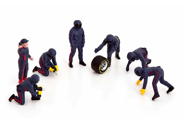FIGUREN PIT CREW SET 3 7 FIGURINES WITH ACESSORIES BLUE / НАБОР ИЗ 7 ФИГУРОК ПИТ-КОМАНДЫ С АКСЕССУАРАМИ, КОМПЛЕКТ 3, СИНИЙ