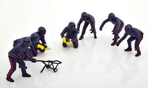 МОДЕЛЬ ФИГУРКИ PIT CREW SET 2 7 FIGURINEINES WITH ACESSORIES BLUE — фото 1