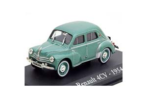 RENAULT 4CV 1954 GREEN (ЗЕЛЕНЫЙ МЕТАЛЛИК) КОЛЕСА С БЕЛЫМИ ФЛИППЕРАМИ