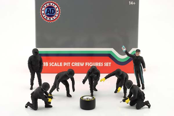 FORMULA 1 PIT CREW FIGURE SET #3 TEAM BLACK / ФОРМУЛА-1 ПИТ КРЕВ ФИГУРКА НАБОР КОМАНДА ЧЕРНЫЙ — фото 3