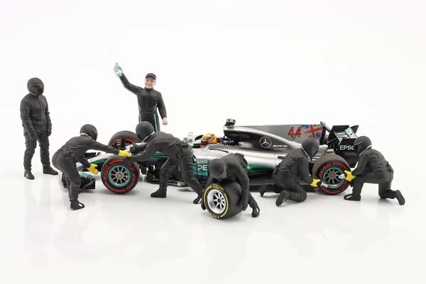 FORMULA 1 PIT CREW FIGURE SET #3 TEAM BLACK / ФОРМУЛА-1 ПИТ КРЕВ ФИГУРКА НАБОР КОМАНДА ЧЕРНЫЙ — фото 4