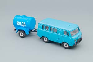 УАЗ 3962 С ПРИЦЕПОМ-БОЧКОЙ "ВОДА", ГОЛУБОЙ — фото 4