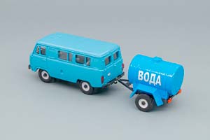 УАЗ 3962 С ПРИЦЕПОМ-БОЧКОЙ "ВОДА", ГОЛУБОЙ — фото 5