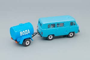 УАЗ 3962 С ПРИЦЕПОМ-БОЧКОЙ "ВОДА", ГОЛУБОЙ — фото 2