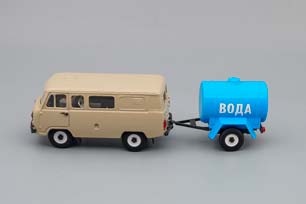 УАЗ 39099 С ПРИЦЕПОМ-ЦИСТЕРНОЙ ВОДА, БЕЖЕВЫЙ / ГОЛУБОЙ — фото 3
