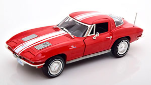 CHEVROLET CORVETTE C2 Z06 1963 RED WHITE