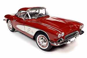 CHEVROLET CORVETTE CONVERTIBLE 1961 HONDURAS MAROON WITH WHITE COVES (БОРДОВЫЙ С БЕЛЫМ) — фото 4