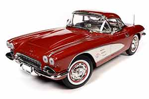 CHEVROLET CORVETTE CONVERTIBLE 1961 HONDURAS MAROON WITH WHITE COVES (БОРДОВЫЙ С БЕЛЫМ) — фото 5