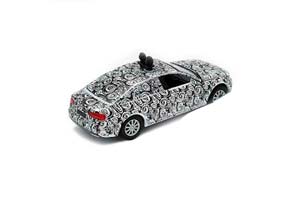 AUDI A6 ПРОТОТИП В КАМУФЛЯЖЕ, БЕЛО-ЧЕРНЫЙ (ДЛИНА МОДЕЛИ 6-10 СМ) — фото 2