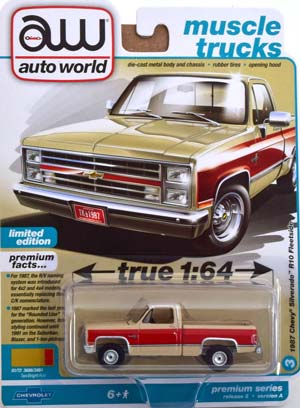 CHEVROLET SILVERADO R10 FLEETSIDE 1987 CREME LIGHTRED (ДЛИНА МОДЕЛИ 6-10 СМ)