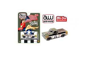 CHEVROLET SILVERADO *US ARMY BETSY* (1980) ,CHROME/GREEN WITH DECALS (ДЛИНА МОДЕЛИ 6-10 СМ)