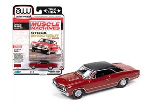 CHEVROLET CHEVELLE SS 1967 HEMMINGS MUSCLE MACHINES / ШЕВРОЛЕ КРАСНЫЙ С ЧЕРНЫМ)(ДЛИНА МОДЕЛИ 6-10 СМ)