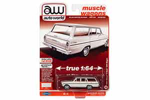 CHEVROLET II NOVA STATION WAGON 1963 ERMINE WHITE (БЕЛЫЙ) (ДЛИНА МОДЕЛИ 6-10 СМ) — фото 3