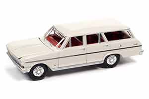 CHEVROLET II NOVA STATION WAGON 1963 ERMINE WHITE (БЕЛЫЙ) (ДЛИНА МОДЕЛИ 6-10 СМ) — фото 5