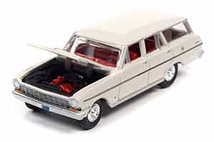 CHEVROLET II NOVA STATION WAGON 1963 ERMINE WHITE (БЕЛЫЙ) (ДЛИНА МОДЕЛИ 6-10 СМ) — фото 2