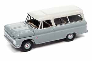 CHEVROLET SUBURBAN 1966 GRAY BODY WITH WHITE ROOF (СЕРЫЙ С БЕЛЫМ) (ДЛИНА МОДЕЛИ 6-10 СМ)