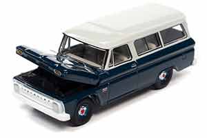 CHEVROLET SUBURBAN 1966 DARK BLUE BODY WITH WHITE ROOF (СИНИЙ С БЕЛЫМ) (ДЛИНА МОДЕЛИ 6-10 СМ) — фото 2