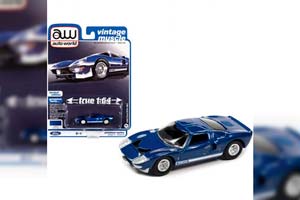 FORD GT40 MK1 (1965), BLUE WITH WHITE FORD G.T. ROCKER STRIPE (ДЛИНА МОДЕЛИ 6-10 СМ)