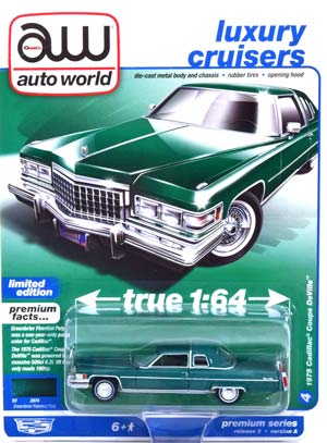 CADILLAC COUPE DEVILLE 1975 GREENMETALLIC GREEN (ДЛИНА МОДЕЛИ 6-10 СМ)