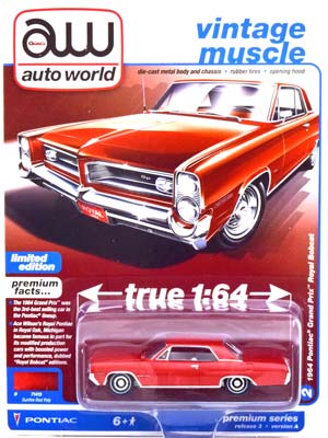 PONTIAC GRAND PRIX ROYAL BOBCAT 1964 REDMETALLIC (ДЛИНА МОДЕЛИ 6-10 СМ)
