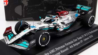MERCEDES-BENZ GP F1 W13E TEAM MERCEDES-AMG PETRONAS F1 N63 4TH BELGIUM GP (2022) GEORGE RUSSEL, SILVER GREEN