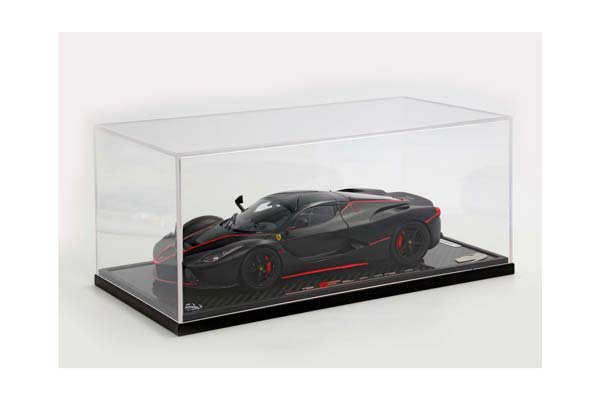 FERRARI LAFERRARI MATT BLACK WITH RED STRIPES FERNANDO ALONSO REAL CARBON BASE - DISPLAY CASE INCLUDED / ФЕРРАРИ ЛАФЕРРАРИ МАТТ ПОЛОСЫ ФЕРНАНДО АЛОНСО РЕАЛ КАРБОН БАЗА 1:18 КРАСНЫЙ — фото 9