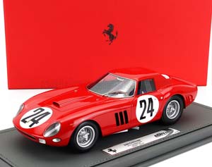 FERRARI 250 GTO/64 COUPE TEAM ECURIE NATIONALE BELGE #24 5TH 24H LE MANS (1964) LUCIEN BIANCHI - JEAN (BEURLYS) BLATON - CON VETRINA - WITH SHOWCASE, RED