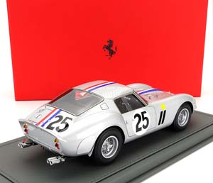 FERRARI 250 GTO 3.0L V12 COUPE TEAM ECURIE FRANCORCHAMPS #25 4TH 24H LE MANS (1963) LEON DERNIER ELDE - PIERRE DUMAY - CON VETRINA - WITH SHOWCASE, SILVER — фото 2
