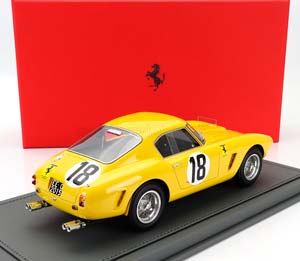 FERRARI 250 GT SWB 3.0L V12 TEAM N.A.R.T. NORTH AMERICAN RACING #18 24H LE MANS (1960) GEORGE ARENTS - ALAN CONNELL JR. - CON VETRINA - WITH SHOWCASE, YELLOW — фото 2