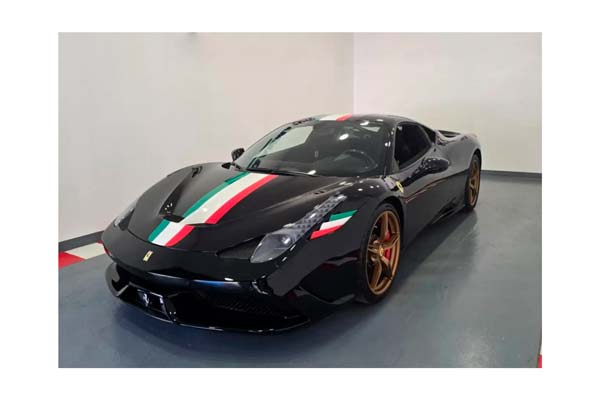 FERRARI 458 SPECIALE NERO DS WITH ITALIAN STRIPE / ФЕРРАРИ 458 СПЕКИАЛЕ ДС ИТАЛИАН ПОЛОСА 1:43 ЧЕРНЫЙ