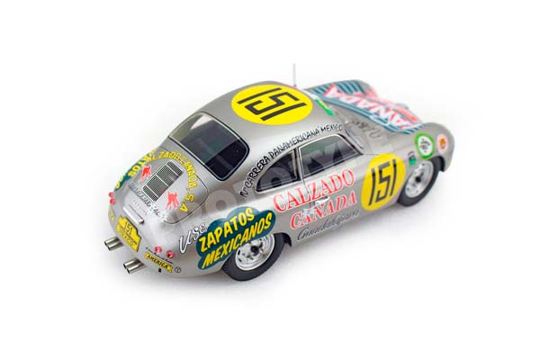 PORSCHE 356A - 4TH CARRERA PANAMERICANA 1954 CANADA SHOES CAR N151 / ПОРШЕ 356А 1954 1:18 — фото 2
