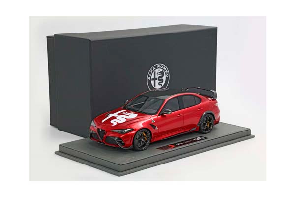 ALFA ROMEO GIULIA GTA ROSSO GTA WITH LOGO ALFA ROMEO AND REAR SPOILER / АЛЬФА РОМЕО ДЖУЛИЯ ГТА ГТА ЛОГО АЛЬФА РОМЕО РЕАР СПОИЛЕР 1:18 КРАСНЫЙ — фото 8