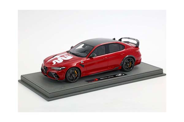 ALFA ROMEO GIULIA GTA SPECIAL VERSION RED COMPETIZIONE - ALFA ROMEO LOGO AND REAR SPOILER / АЛЬФА РОМЕО ДЖУЛИЯ ГТА СПЕКИАЛ ВЕРСИОН КОМПЕТИЦИОНЕ 1:18 КРАСНЫЙ