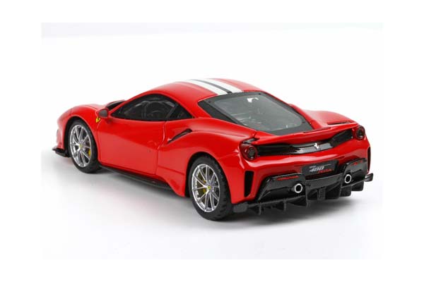 FERRARI 488 PISTA METALLIC ROSSO CORSA WITH STRIPE ARGENTO NURBURGRING AND BLU AMERICA AND YELLOW BRAKES / ФЕРРАРИ 488 ПИСТА МЕТАЛЛИК ПОЛОСА НУРБУРГРИНГ АМЕРИКА БРАКЕС 1:43 КРАСНЫЙ — фото 3