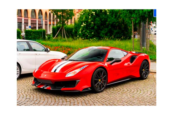 FERRARI 488 PISTA ROSSO CORSA WITH CARBON WHEELS E WING / ФЕРРАРИ 488 ПИСТА КАРБОН КОЛЕСА Е ВИНГ 1:43 КРАСНЫЙ