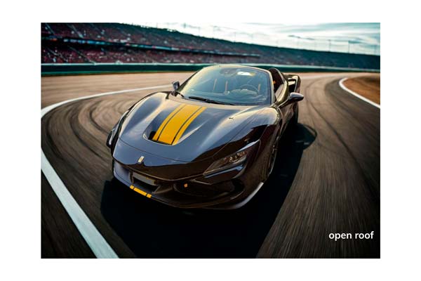FERRARI F8 TRIBUTO SPIDER NERO DS WITH GIALLO MODENA LIVERY / ФЕРРАРИ Ф8 ТРИБУТО СПАЙДЕР ДС ЛИВЕРИ 1:43 ЖЕЛТЫЙ — фото 1
