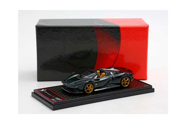 FERRARI DAYTONA SP3 SERIE ICONA OPEN ROOF BRITISH GREEN AND GOLD RIMS / ФЕРРАРИ ДАЙТОНА СП3 СЕРИЕ ИКОНА ОТКРЫТАЯ КРЫША БРИТАНСКИЙ ДИСКИ 1:43 ЗЕЛЕНЫЙ — фото 7