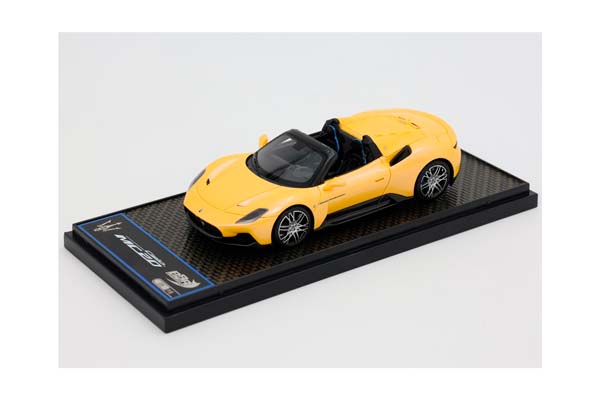 MASERATI MC20 CIELO 2022 NEW VERSIONS YELLOW GENIO - MMXX DESIGN RIMS / МАЗЕРАТИ МС20 КИЕЛО 2022 НЕВ ВЕРСИОНС ГЕНИО 1:43 ЖЕЛТЫЙ
