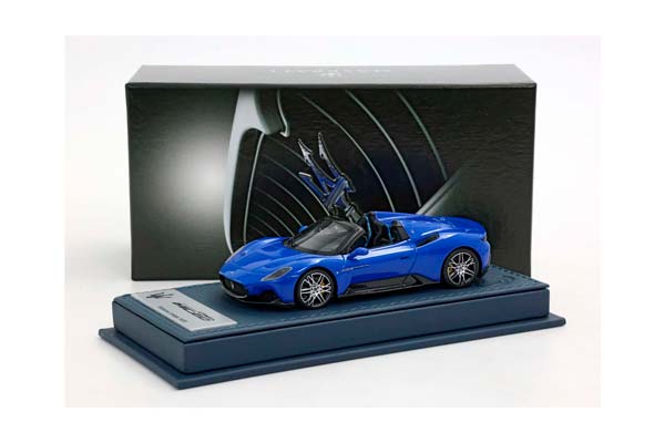 MASERATI MC20 CIELO - GENUINE LEATHER BASE BLUE INFINITO - MMXX DESIGN RIMS / МАЗЕРАТИ МС20 КИЕЛО 1:43 СИНИЙ — фото 4