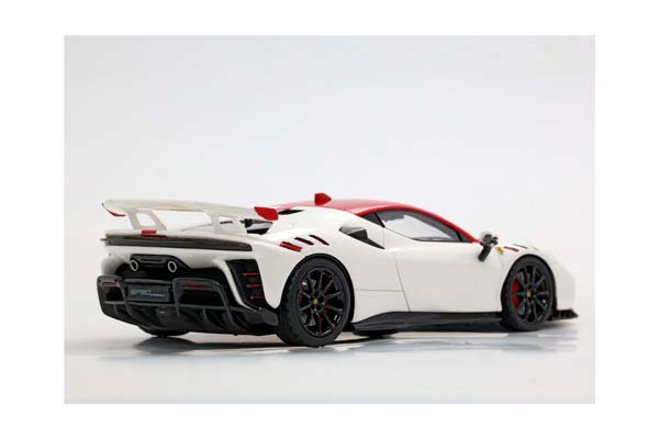 FERRARI SF90 XX STRADALE FUJI WHITE GLOSS AND RED ROOF AND CARBON WHEELS / ФЕРРАРИ СФ90 КСКС СТРАДАЛЕ ФУДЖИ ГЛОСС РООФ КАРБОН КОЛЕСА 1:43 КРАСНЫЙ — фото 3