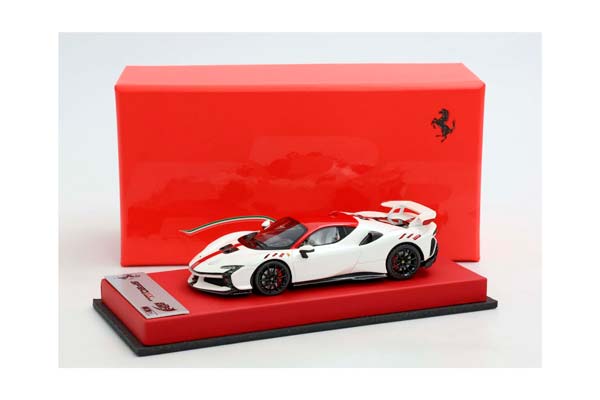 FERRARI SF90 XX STRADALE FUJI WHITE GLOSS AND RED ROOF AND CARBON WHEELS / ФЕРРАРИ СФ90 КСКС СТРАДАЛЕ ФУДЖИ ГЛОСС РООФ КАРБОН КОЛЕСА 1:43 КРАСНЫЙ — фото 6