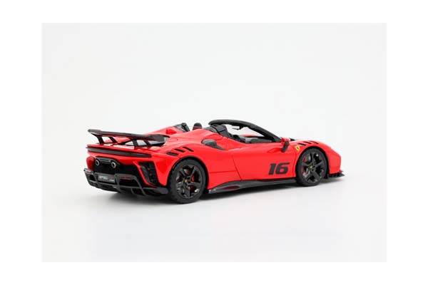 FERRARI SF90 XX SPIDER RACE N.16 RED CORSA 322 AND CARBON BASE / ФЕРРАРИ СФ90 КСКС СПАЙДЕР РАКЕ № 16 322 КАРБОН БАЗА 1:43 КРАСНЫЙ — фото 5