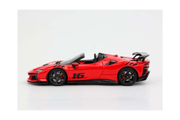 FERRARI SF90 XX SPIDER RACE N.16 RED CORSA 322 AND CARBON BASE / ФЕРРАРИ СФ90 КСКС СПАЙДЕР РАКЕ № 16 322 КАРБОН БАЗА 1:43 КРАСНЫЙ — фото 6