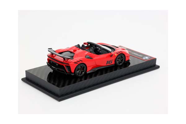 FERRARI SF90 XX SPIDER RACE N.16 RED CORSA 322 AND CARBON BASE / ФЕРРАРИ СФ90 КСКС СПАЙДЕР РАКЕ № 16 322 КАРБОН БАЗА 1:43 КРАСНЫЙ — фото 2