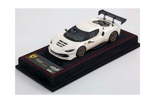FERRARI 296 CHALLENGE 2023 FUJI WHITE ALCANTARA BASE / ФЕРРАРИ 296 КХАЛЛЕНГЕ 2023 ФУДЖИ АЛКАНТАРА БАЗА 1:43 БЕЛЫЙ