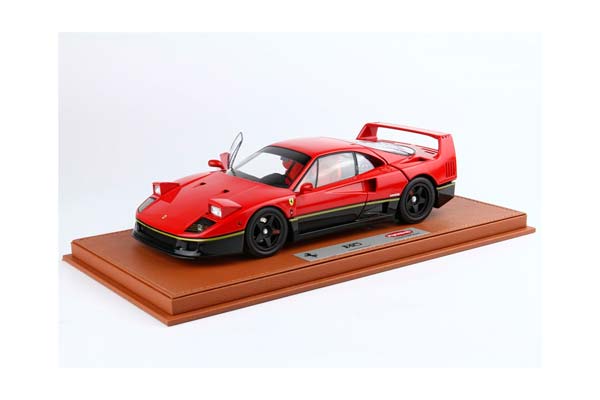 FERRARI F40 RED-BLACK GOLD STRIPE BBR-KYOSHO / ФЕРРАРИ Ф40 - ПОЛОСА ББР-КИОСХО 1:18 КРАСНЫЙ