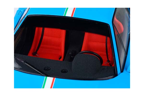 FERRARI F40 LIGHT BLUE WITH ITALIAN FLAG STRIPE AND BLACK RIMS BBR-KYOSHO / ФЕРРАРИ Ф40 ЛИГХТ ИТАЛИАН ФЛАГ ПОЛОСА ДИСКИ ББР-КИОСХО 1:18 ГОЛУБОЙ — фото 6