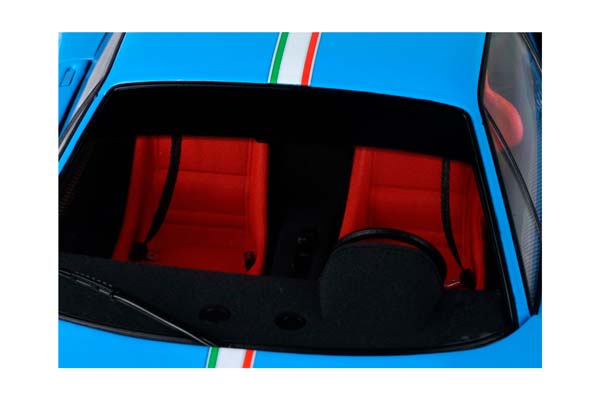 FERRARI F40 LIGHT BLUE WITH ITALIAN FLAG STRIPE AND SILVER RIMS BBR-KYOSHO / ФЕРРАРИ Ф40 ЛИГХТ ИТАЛИАН ФЛАГ ПОЛОСА ДИСКИ ББР-КИОСХО 1:18 ГОЛУБОЙ — фото 4