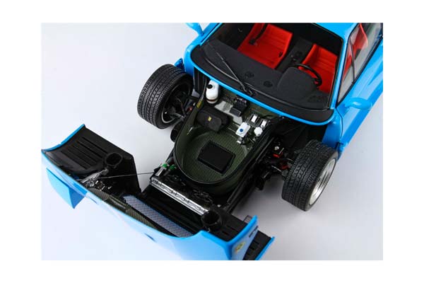 FERRARI F40 LIGHT BLUE WITH ITALIAN FLAG STRIPE AND SILVER RIMS BBR-KYOSHO / ФЕРРАРИ Ф40 ЛИГХТ ИТАЛИАН ФЛАГ ПОЛОСА ДИСКИ ББР-КИОСХО 1:18 ГОЛУБОЙ — фото 7
