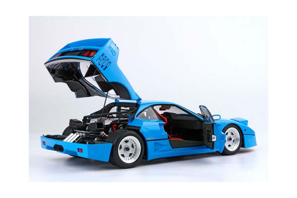 FERRARI F40 LIGHT BLUE AND SILVER RIMS BBR-KYOSHO / ФЕРРАРИ Ф40 ЛИГХТ ДИСКИ ББР-КИОСХО 1:18 ГОЛУБОЙ — фото 3